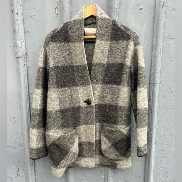 Wilfred Free Grey Plaid Off Duty Jacket, Small - Picture 4 of 11